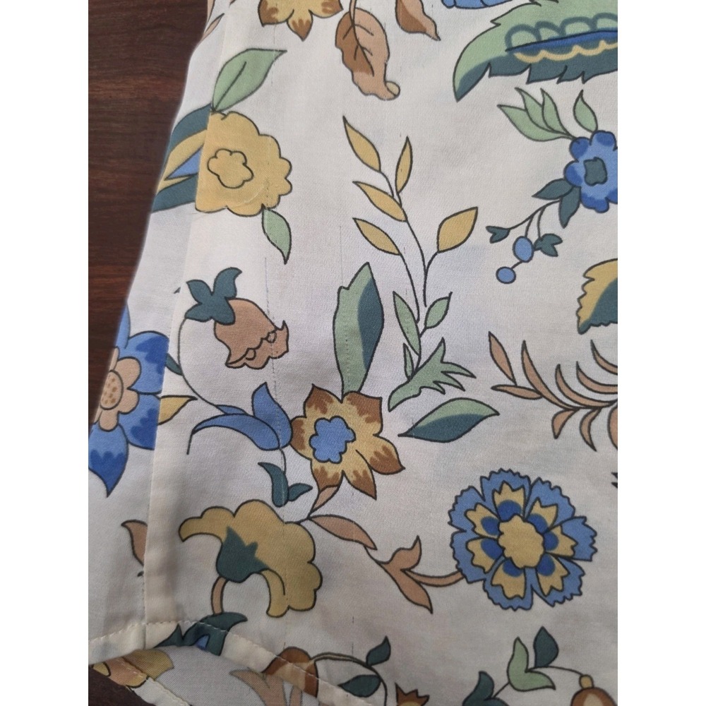 Talbots Womens Size M Silk Blend Sleeveless Blouse Ruffle Neck Floral Paisley - Picture 7 of 9
